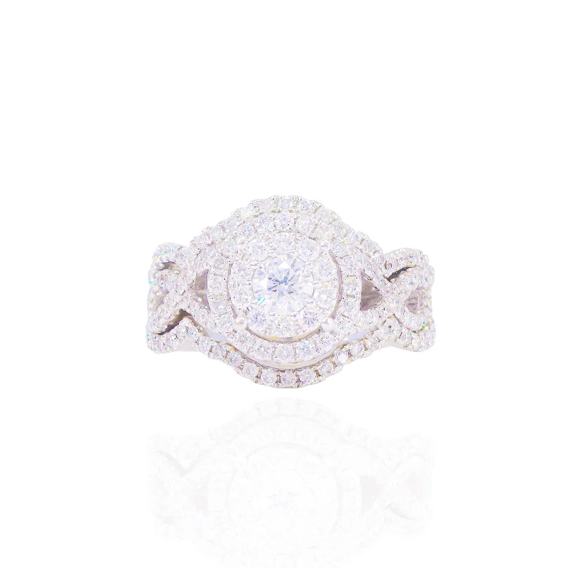 1/3 Carat Center with Halo Diamond Engagement Ring