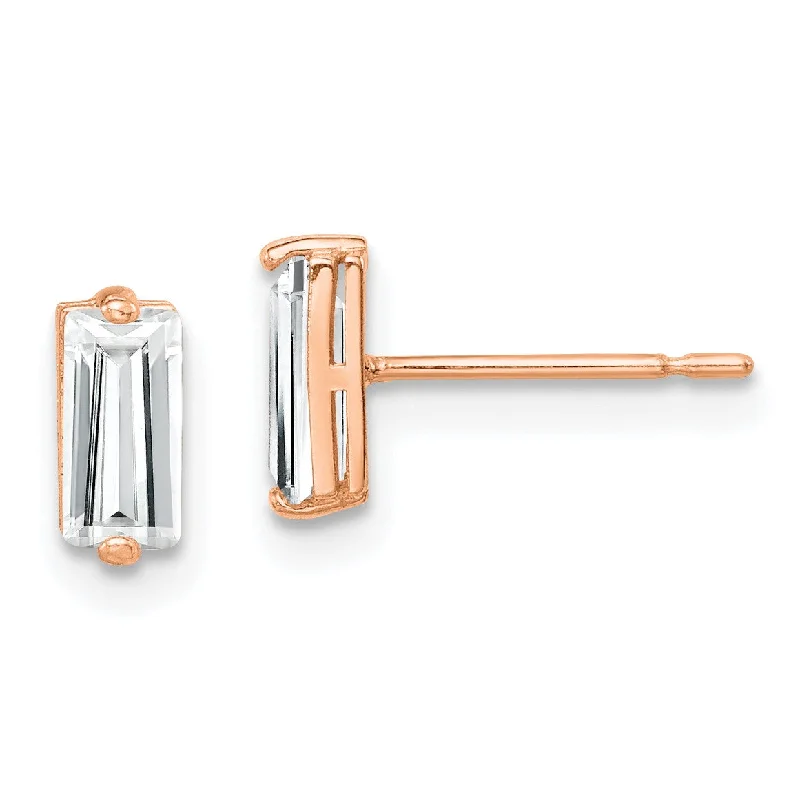 10KT Rose Gold Cubic Zirconia Stud Earrings