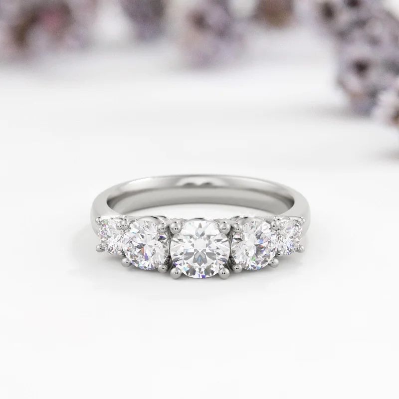 Quintet Lab Diamond Engagement Ring