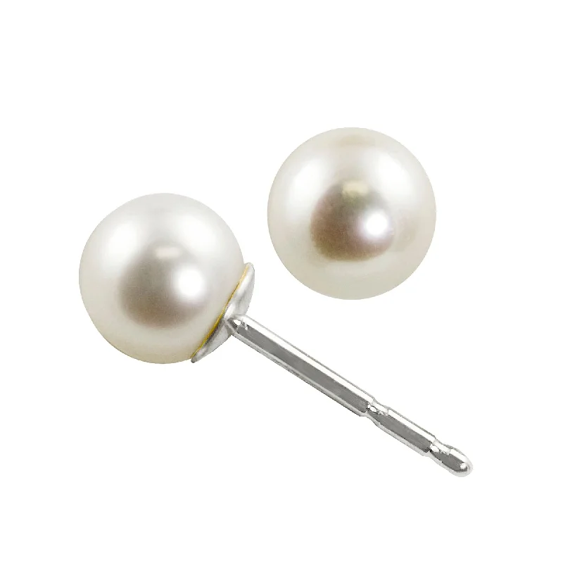 7mm “A” Akoya Pearl 14K White Gold Stud Earrings