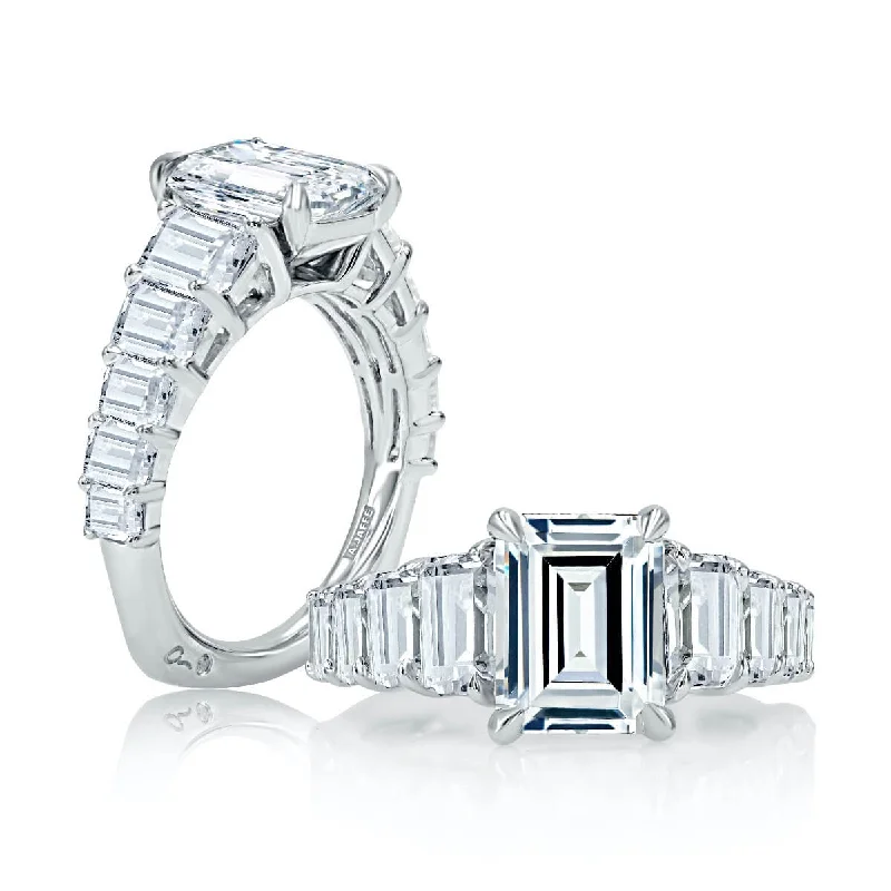 A.JAFFE Emerald Cut Diamond Flanked Engagement Ring MESEC2771/537