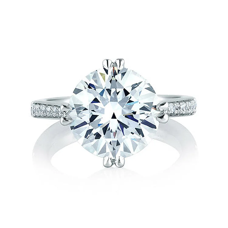 A.JAFFE Round Statement Engagement Ring MES421