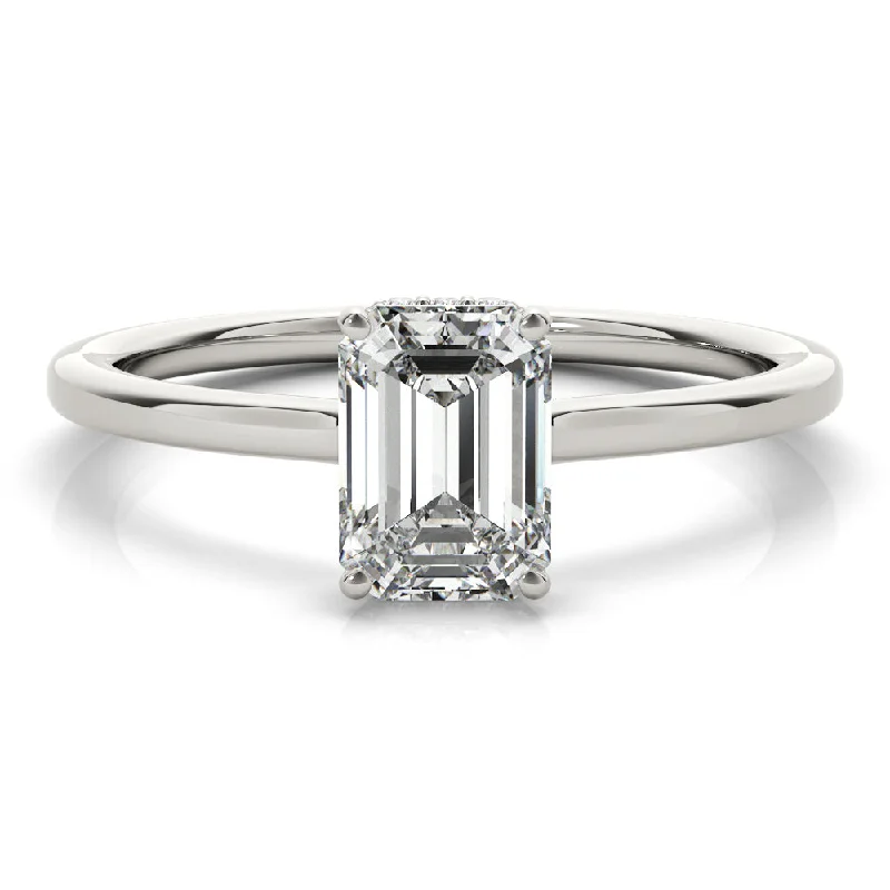 Aimee Emerald Diamond Solitaire Engagement Ring