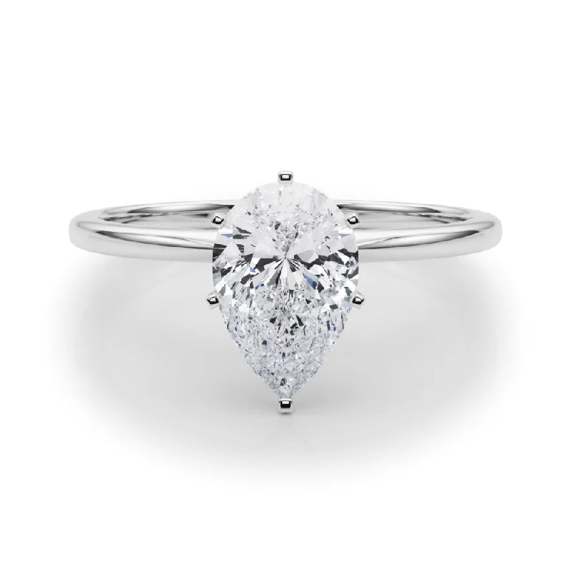 Angelica Pear Diamond Solitaire Engagement Ring