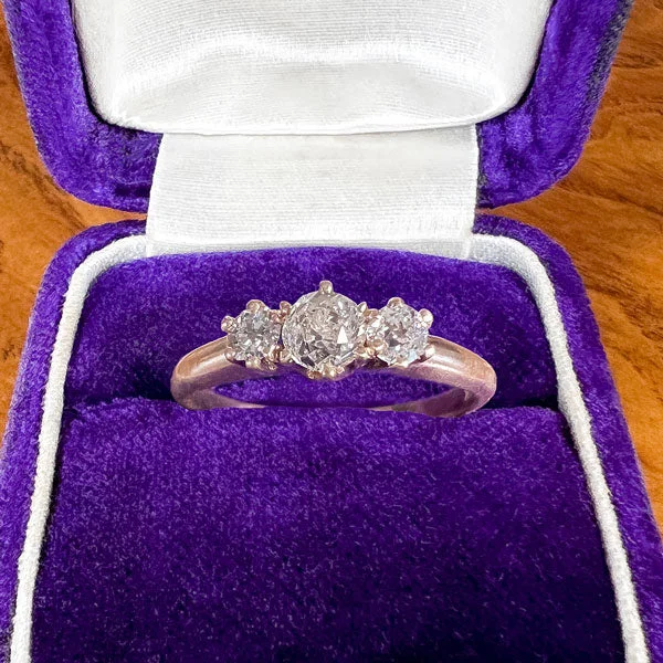 Antique Three Stone Diamond Engagement Ring