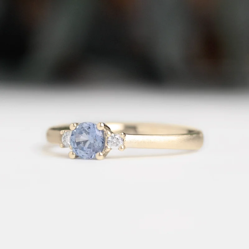 Aqua Blue Sapphire and Diamond Engagement Ring