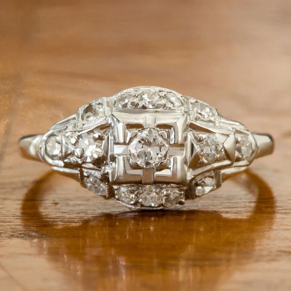 Art Deco Diamond Ring, RBC 0.10ct.