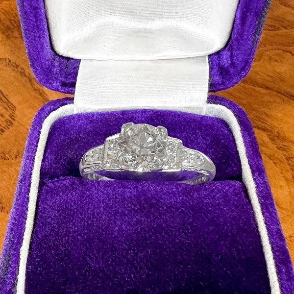 Art Deco Engagement Ring, Old Euro 0.80ct.