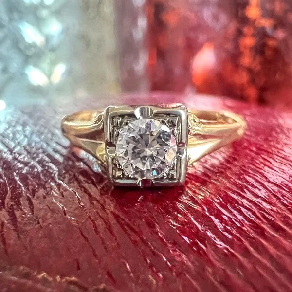 Vintage Soliatire Engagement Ring, RBC 0.23ct.