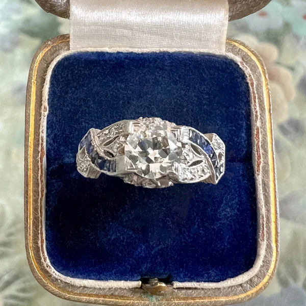 Art Deco Engagement Ring, TRB 0.90ct.