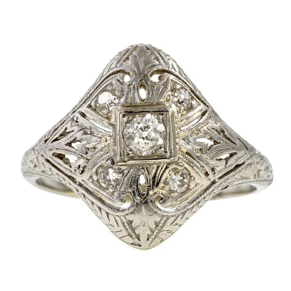 Art Deco Filigree Diamond Ring