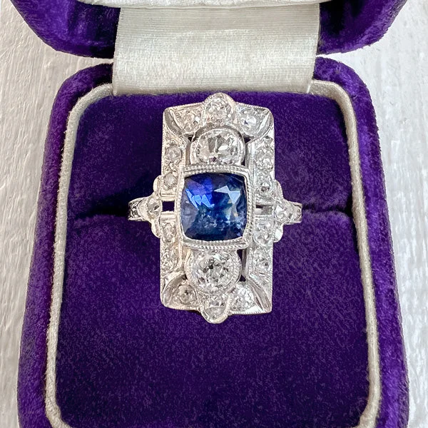 Art Deco Sapphire & Diamond Ring