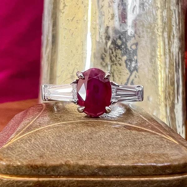 Burmese Ruby & Diamond Ring