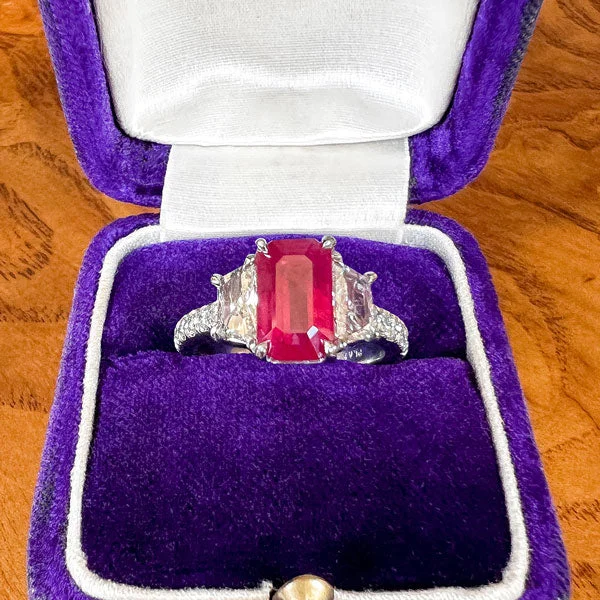 Burmese Ruby & Diamond Ring, 3.06ct