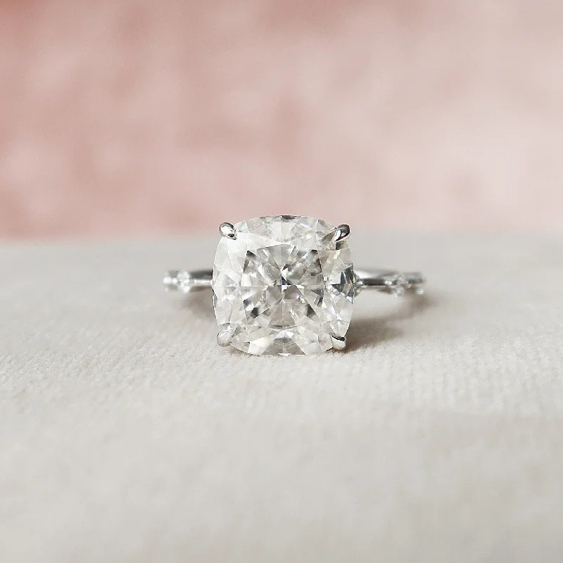 5 CT Cushion Cut Moissanite Wedding Ring