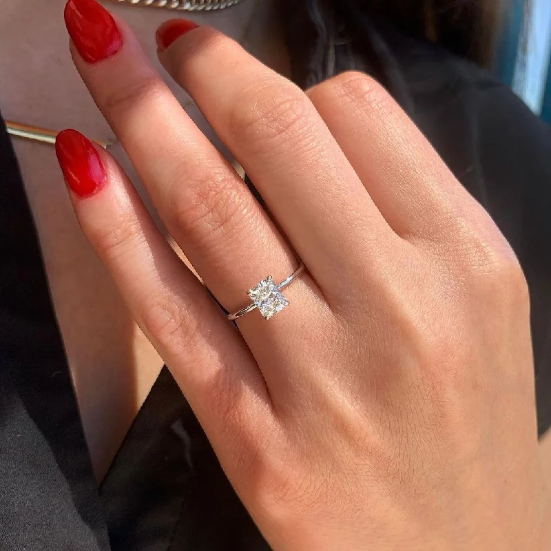 1.8 CT Radiant Cut Moissanite Engagement Ring