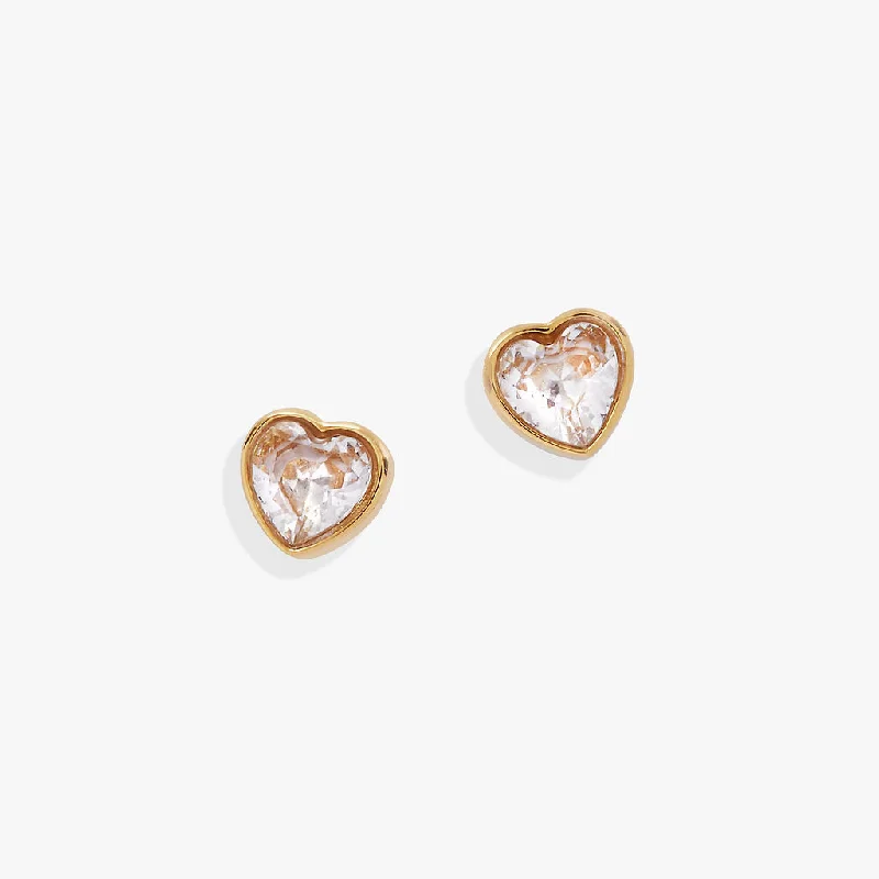 Crystal Heart Mini Stud Earrings