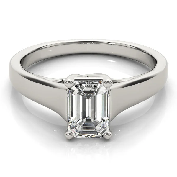 Evelyn Emerald Diamond Solitaire Engagement Ring