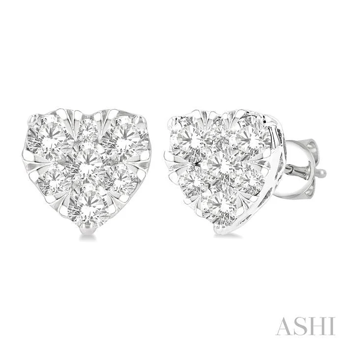 HEART SHAPE LOVEBRIGHT ESSENTIAL DIAMOND STUD EARRINGS