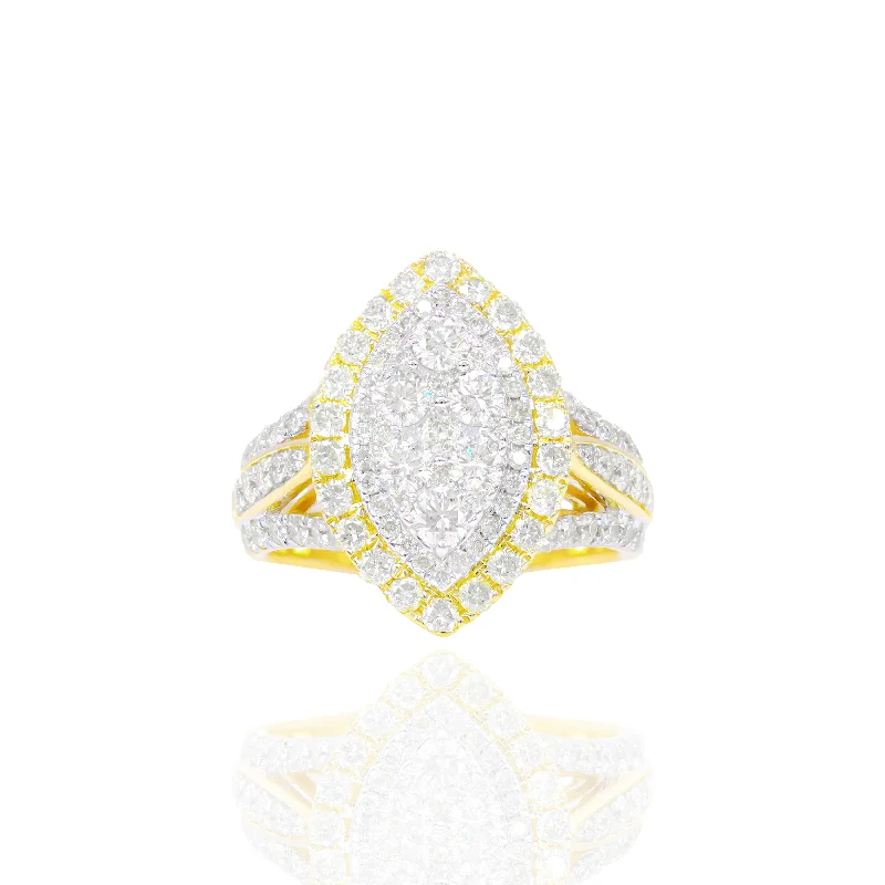 Marquise with Double Halo Diamond Engagement Ring