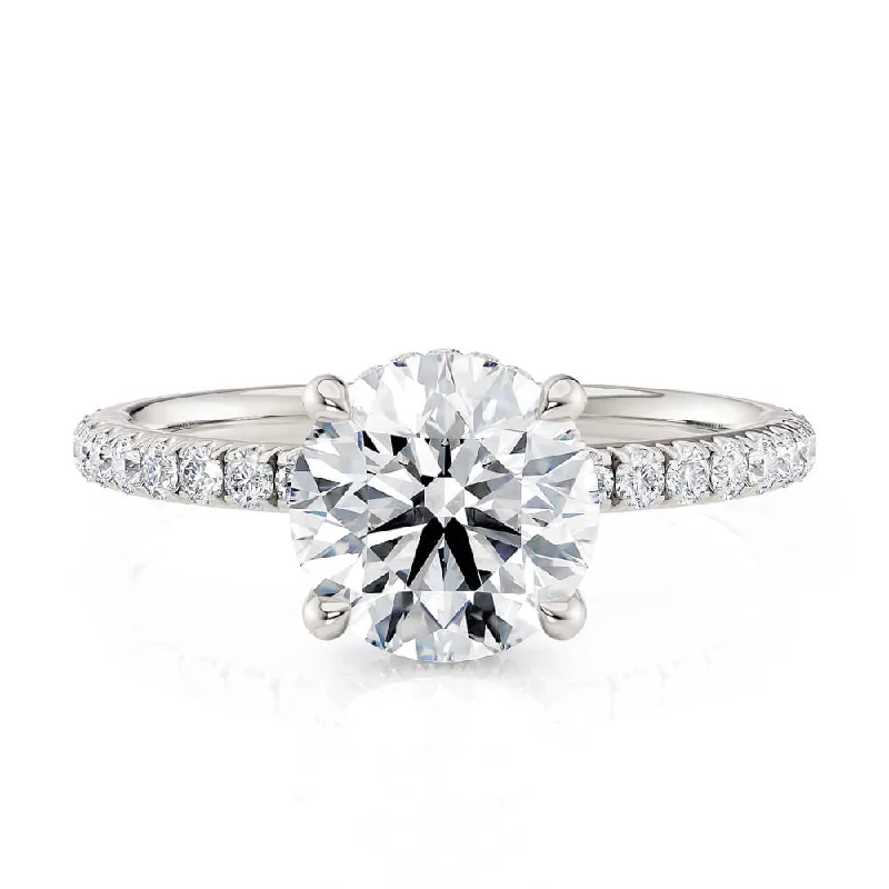 Michael M CROWN Round Center Diamond Engagement Ring R788-1.5