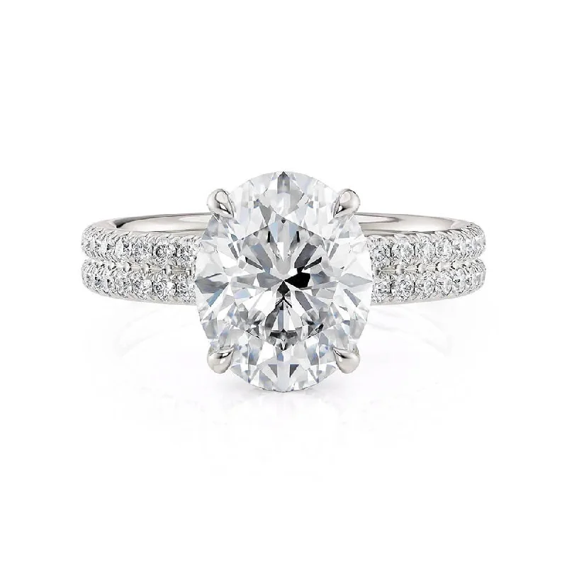 Michael M Crown Oval Center Diamond Engagement Ring R818-3