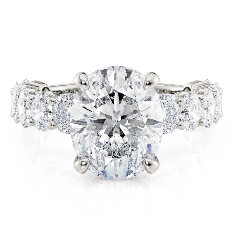 Michael M CROWN Oval Center Diamond Engagement Ring R795-4