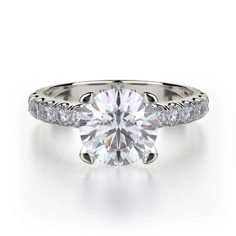 Michael M Round Center Engagement Ring CROWN R716-2