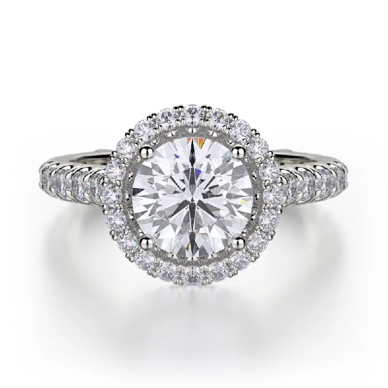 Michael M European Style Halo Diamond Engagement Ring R440-2