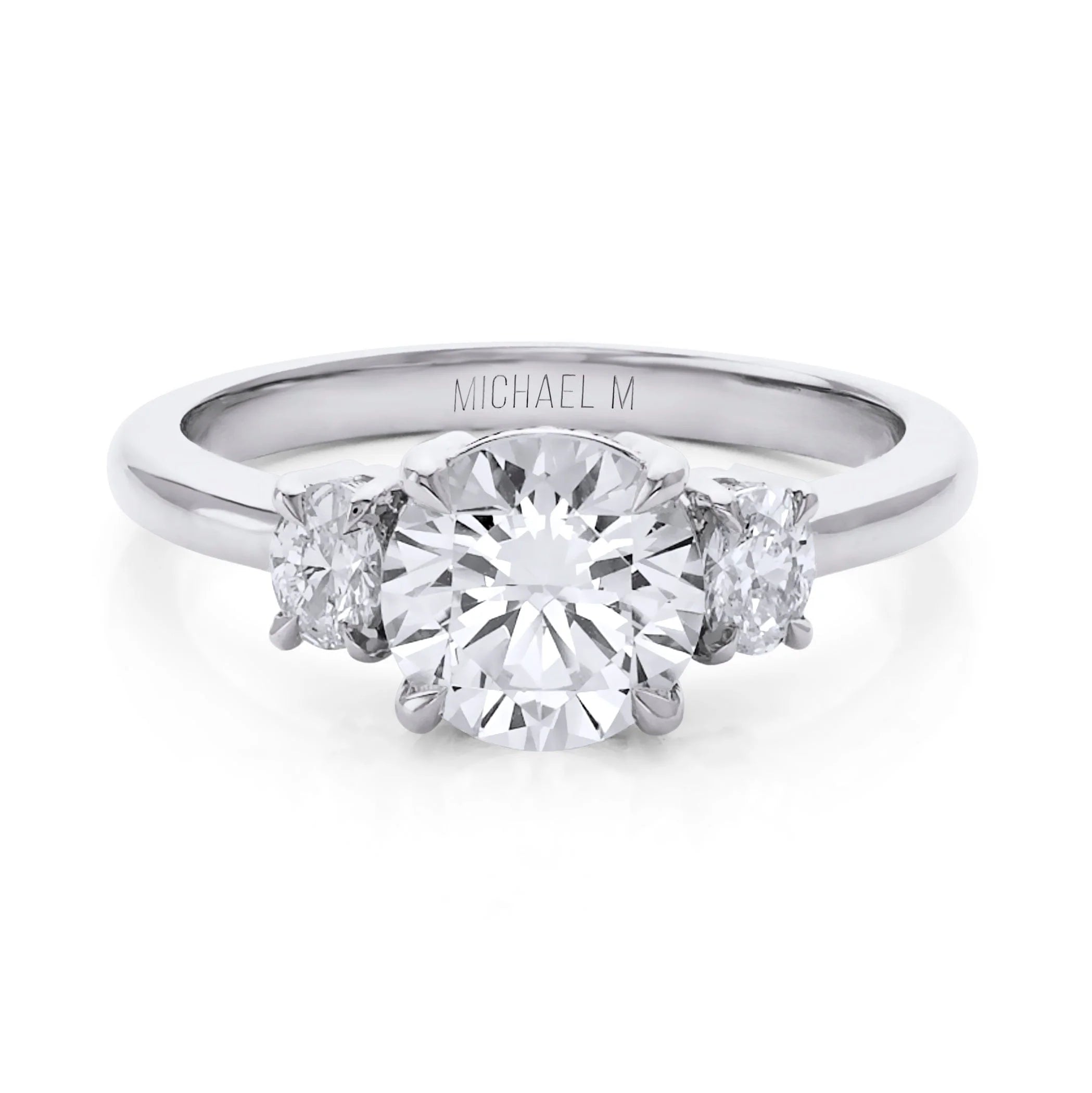 Michael M Trinity Three Stone Engagement Ring R806-1.5