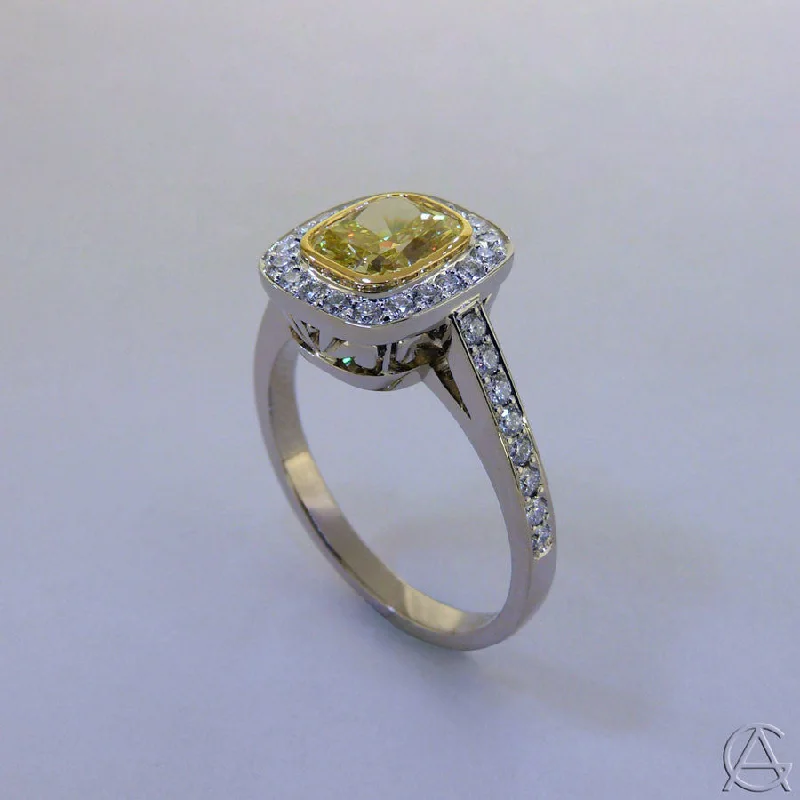 Natural Fancy Yellow Diamond Ring