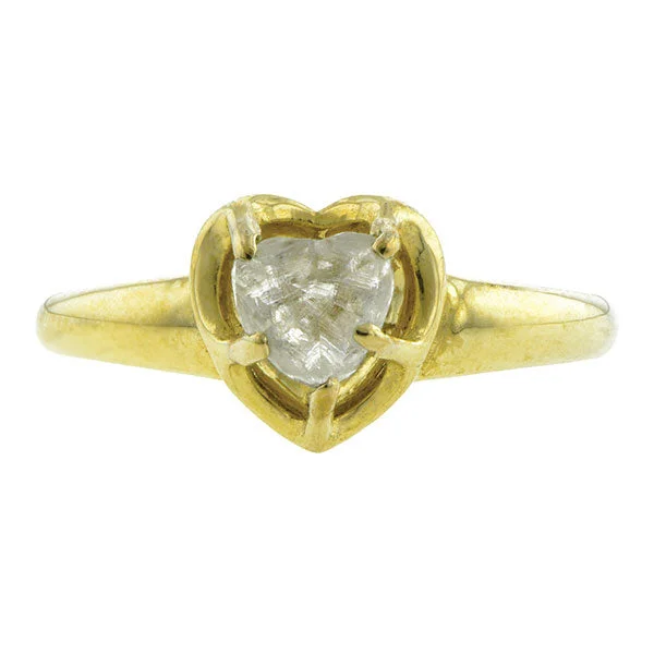 Natural Heart Shaped Diamond Crystal Ring- Heirloom by Doyle & Doyle