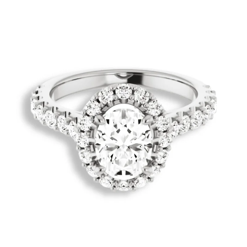 Oval Cut Diamond Halo Engagement Ring