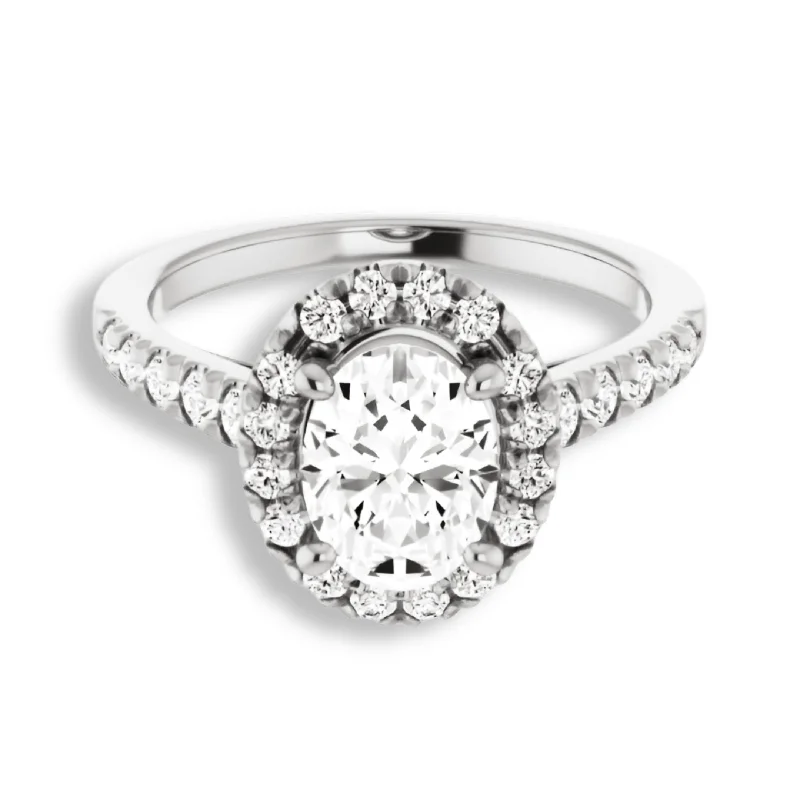 Oval Cut Diamond Halo Engagement Ring