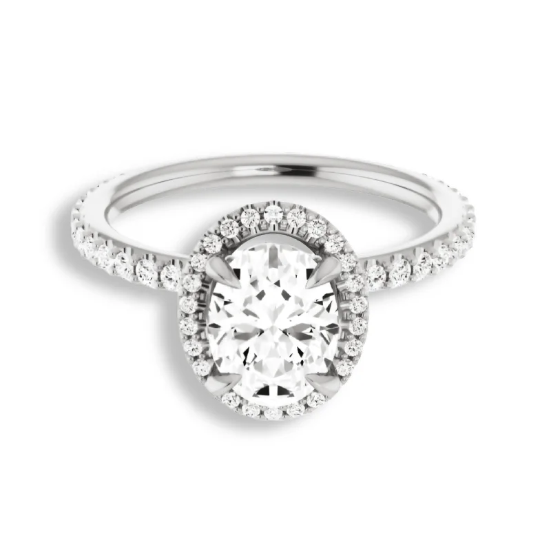 Oval Cut Diamond Halo Engagement Ring