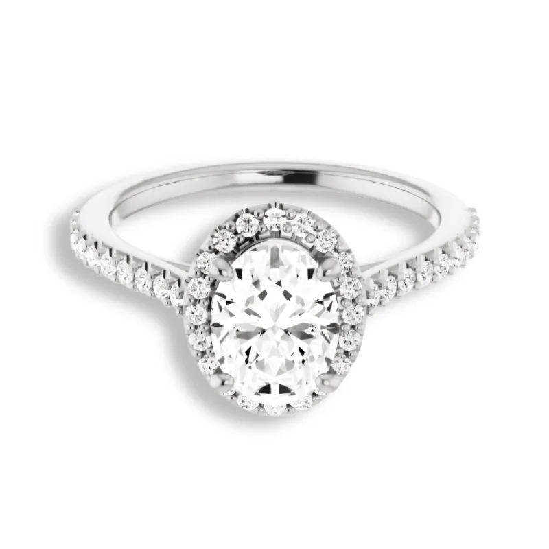 Oval Cut Diamond Halo Engagement Ring