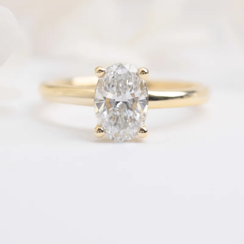 Oval Solitaire Lab Diamond Engagement Ring