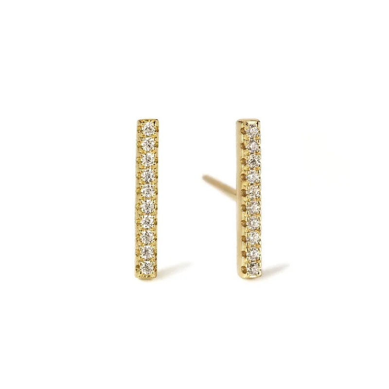 Pavé Bar Stud Earrings