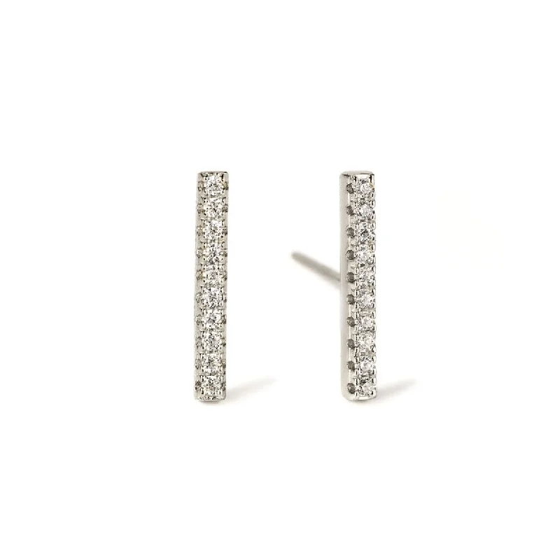 Pavé Bar Stud Earrings