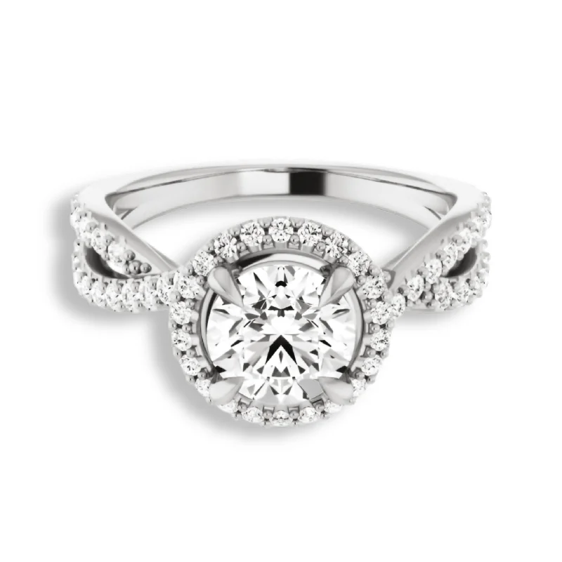 Round Diamond Halo Engagement Ring