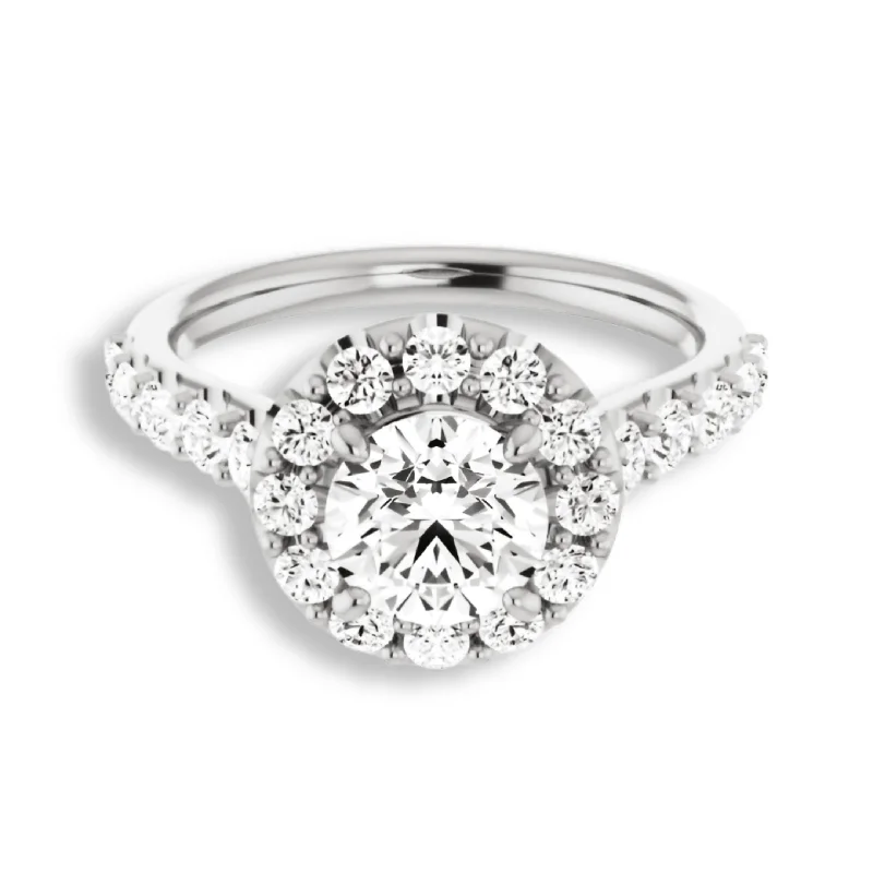 Round Diamond Halo Engagement Ring