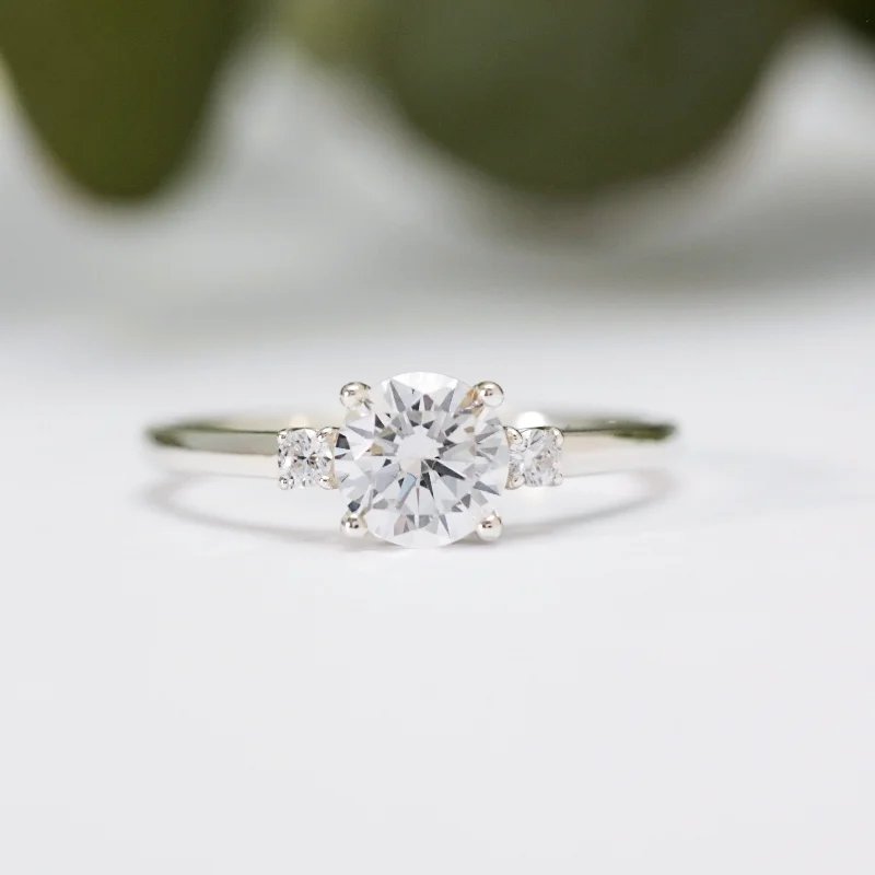 Round Moissanite Trilogy Ring