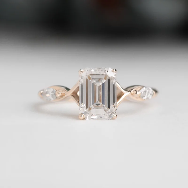 Spellbound Emerald Cut Lab Diamond Engagement Ring