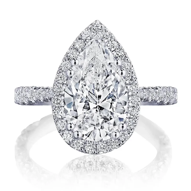 Tacori RoyalT Platinum 3/4 Way Pear Bloom Engagement Ring HT2670PS12X75