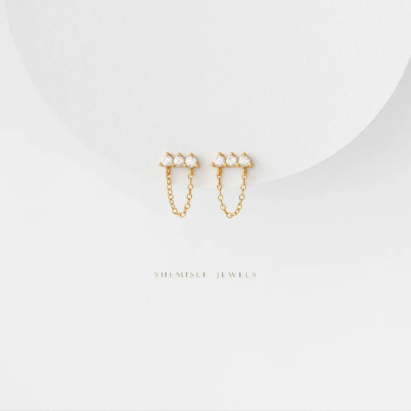 Tiny Bar CZ Studs Earrings, Unisex, Gold, Silver SHEMISLI SS145, SS265, SS266, SS267, SS268