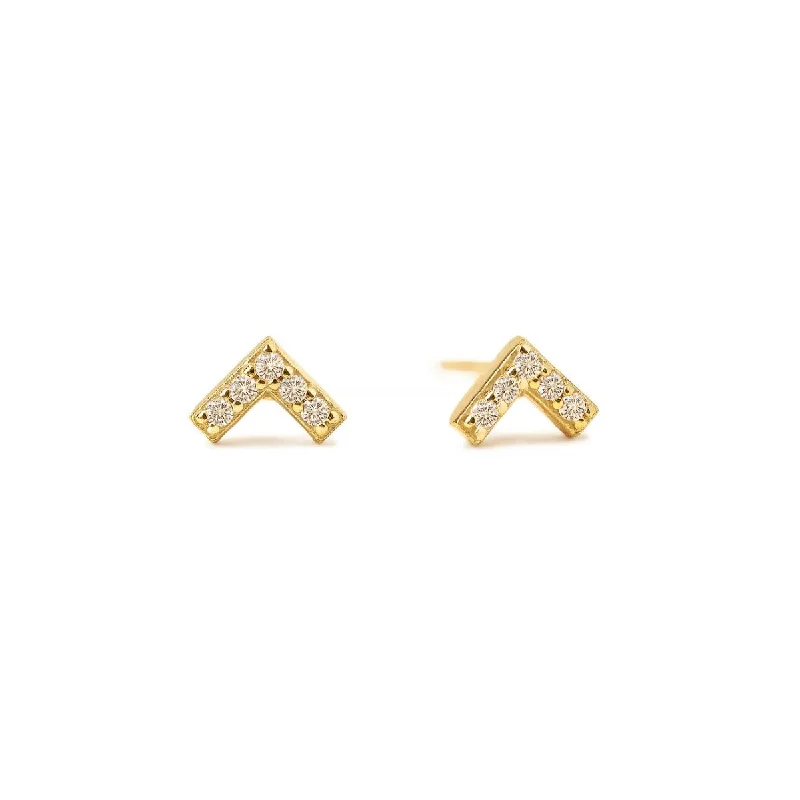 Tiny Chevron Stud Earrings