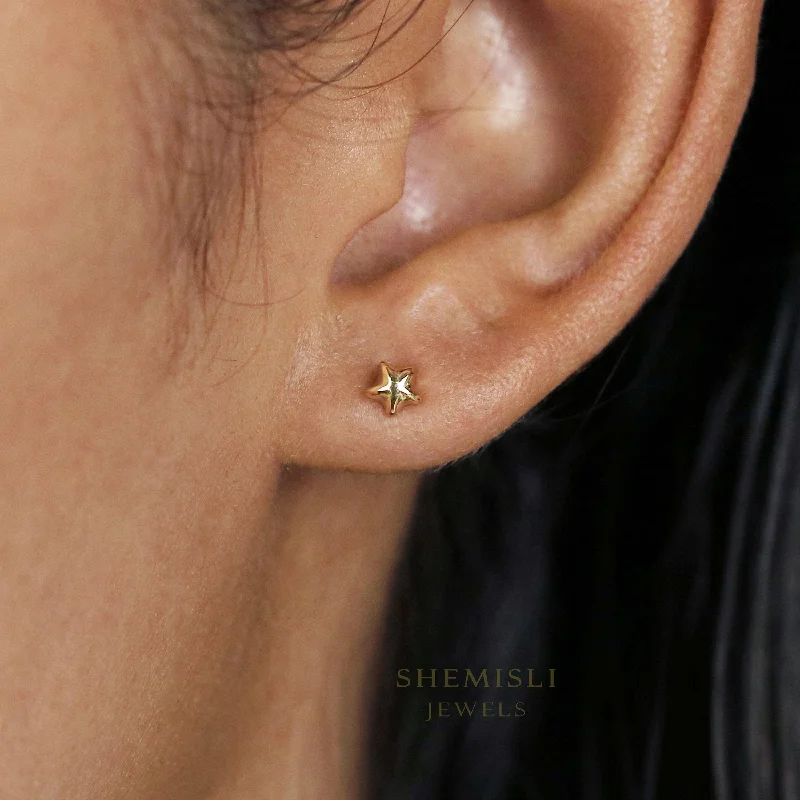 Tiny Star 3D Studs Earrings, Celestial Earrings, Gold, Silver SHEMISLI - SS033