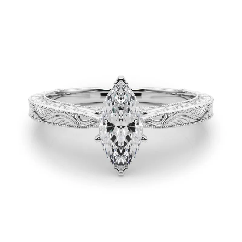 Victoria Marquise Diamond Solitaire Engagement Ring