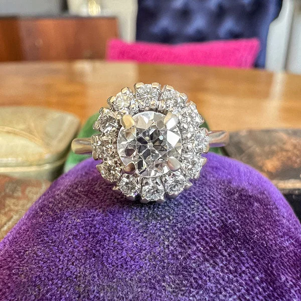 Vintage Diamond Cluster Ring Old Euro. 0.70ct.