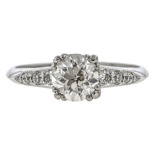 Vintage Engagement Ring, Old Euro 0.84ct.